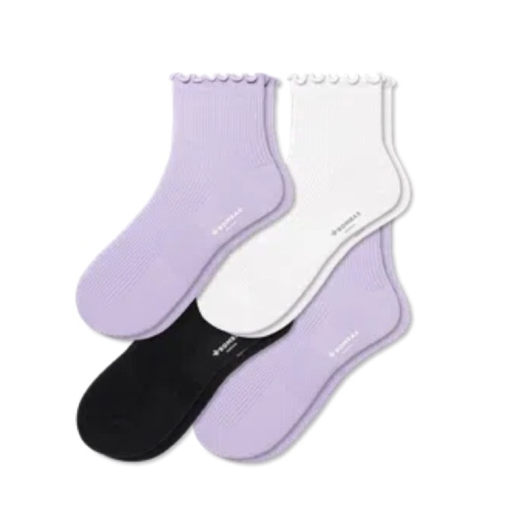 NWT - Bombas Ruffle Lightweight Quarter Socks Party 4pack - Medium
